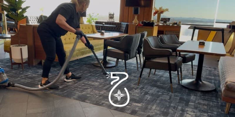 Professional carpet cleaning services in commercial setting