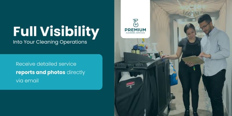 Office cleaning service in progress