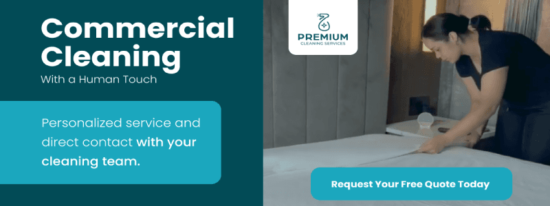 Premium Cleaning team working in commercial space